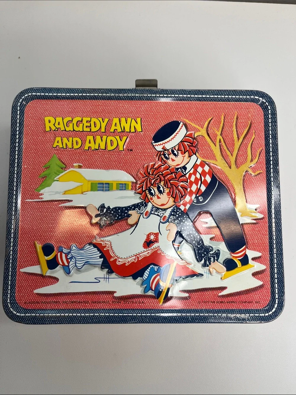 Vintage 1973 Raggedy Ann and Andy Metal Lunchbox